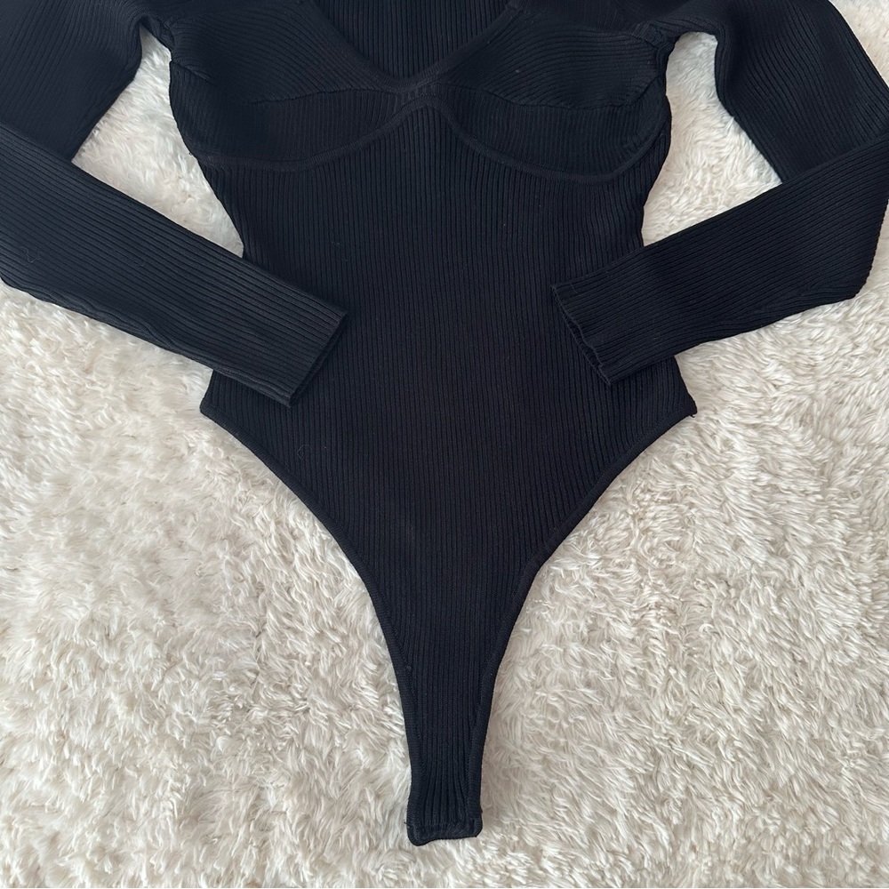Love Tree Black Ribbed Bodysuit - Picture 5 of 10